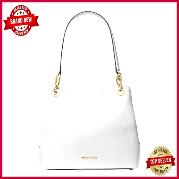 Large Pebbled Leather Tote Bag with Adjustable Crossbody Strap